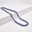 Mens Blue Spots Rondelle Gemstone Beaded Necklace