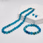 Beautiful 10mm Natural Blue Agate Gemstone Beaded Necklace Bracelet and Earrings Set