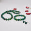 Women’s 10mm Green Agate Necklace, Bracelet & Earrings Set