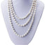 Womens White Pearl Long Necklace