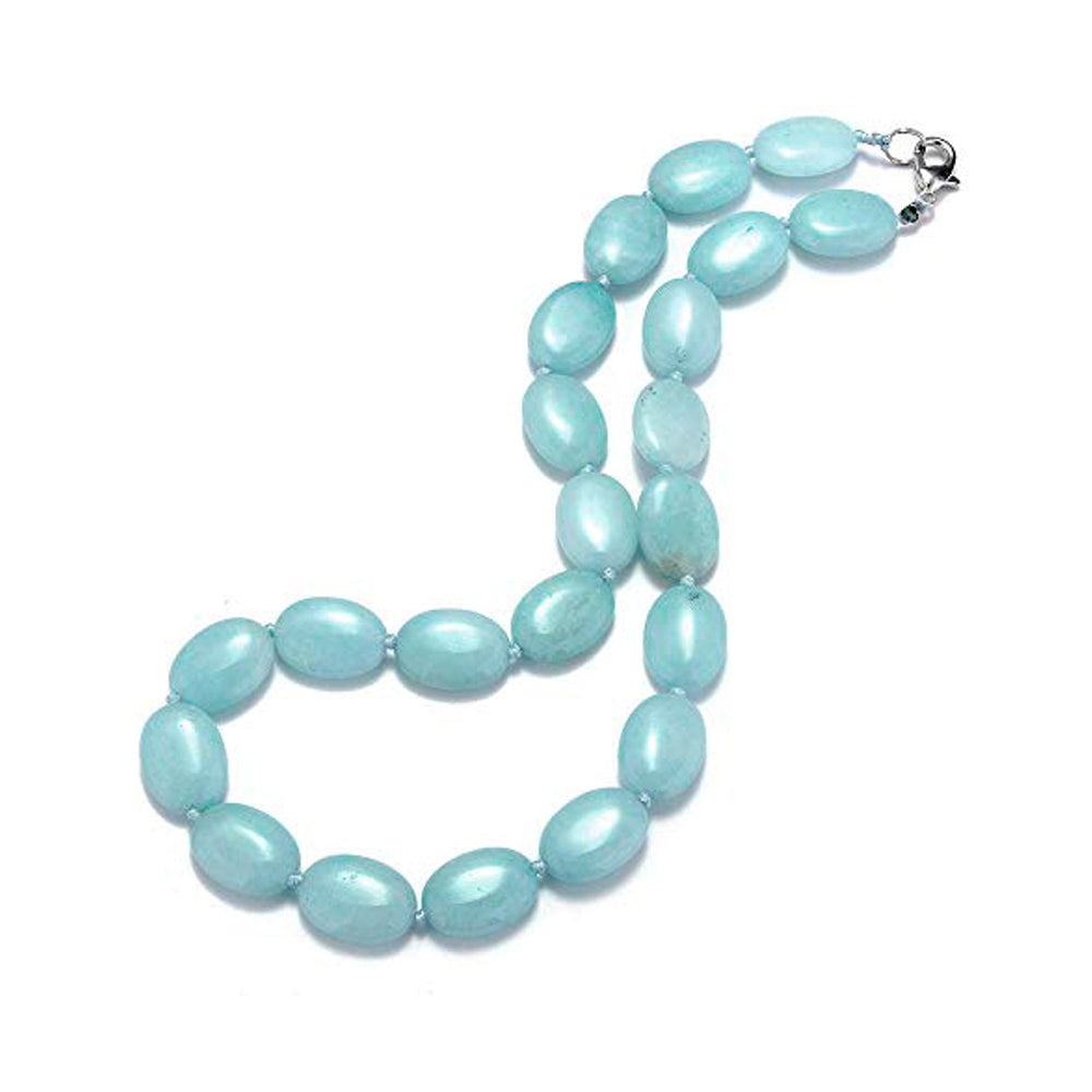 Oval Shape Natural Gemstone Beaded Necklace for Women