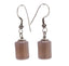 Womens Handmade Dangle Drop Natural Gemstone Column Bead Earrings
