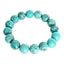 12mm Natural Blue Turquoise Gemstone Bracelet - 20cm - Stretchy Style