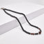 Black/Red Tigers Eye Beaded Gemstone Necklace for Men