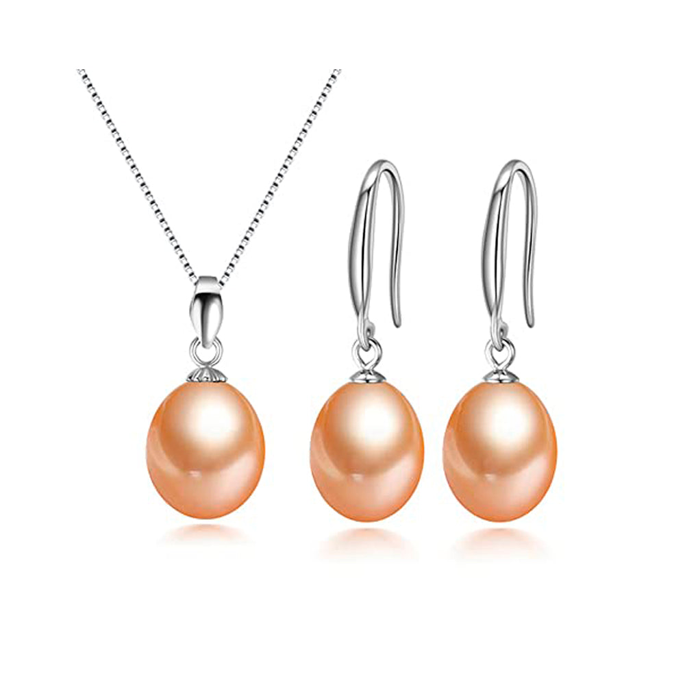 Pink pearl jewellery set