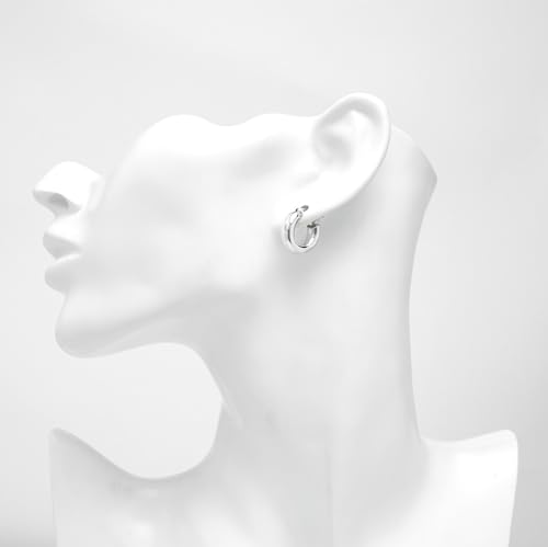 Womens Sterling Silver Huggie Hoop Earrings | 5x16mm Silver Huggie Hoop Earrings for women and girls