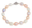 Elegant 8- 9mm Rice Shape Multicolour Freshwater Pearl Bracelet for Women 19cm