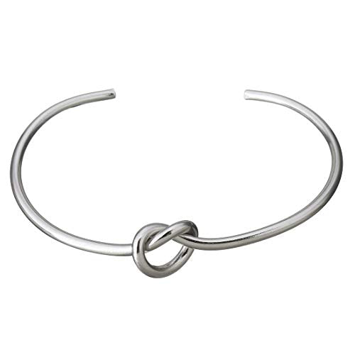 Sterling Silver Bangle Bracelet Love Knot For Women
