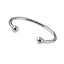 4mm Hollow Silver Torque Bangle 925 Sterling Silver Adjustable Cuff For Men