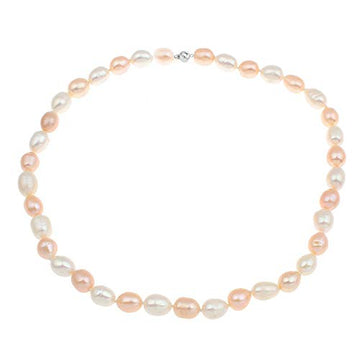 White Pink 46cm Freshwater Pearl Necklace For Women
