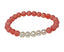 Womens Pink and White Pearl Bracelet