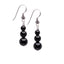 Womens Natural Gemstone Triple Bead and Sterling Silver Dangle Drop Earrings Handmade