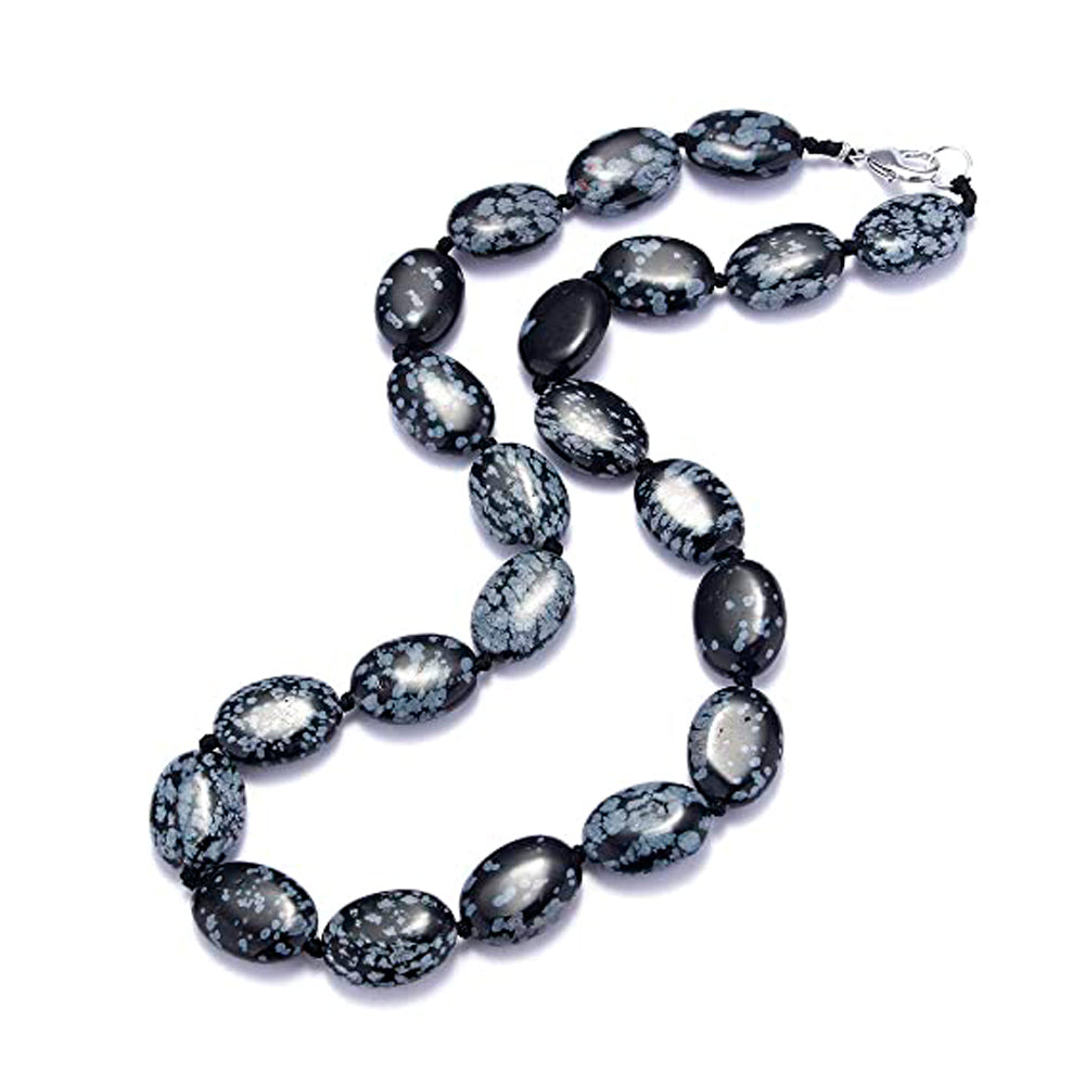 Oval Shape Natural Gemstone Beaded Necklace for Women
