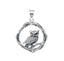 Sterling Silver Owl and Wreath Pendant For Women