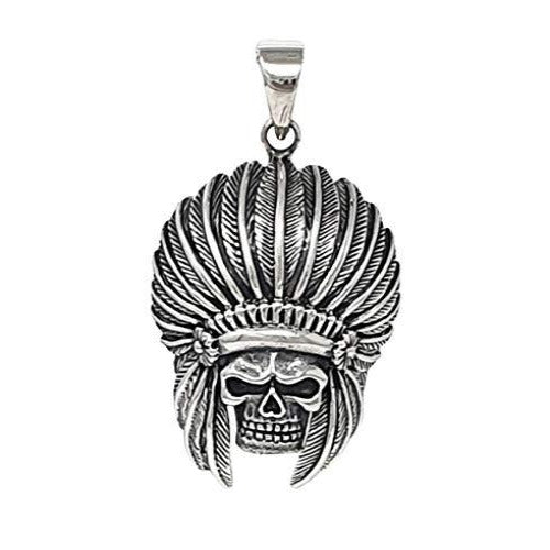 Silver Skull Chief Pendant For Men And Women