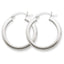 Womens Silver Circle Hoop Earrings 3mm Square Tube 3.5Cm Diameter