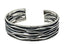 Womens Statement Chunky Silver Cuff 20mm Crushed Design