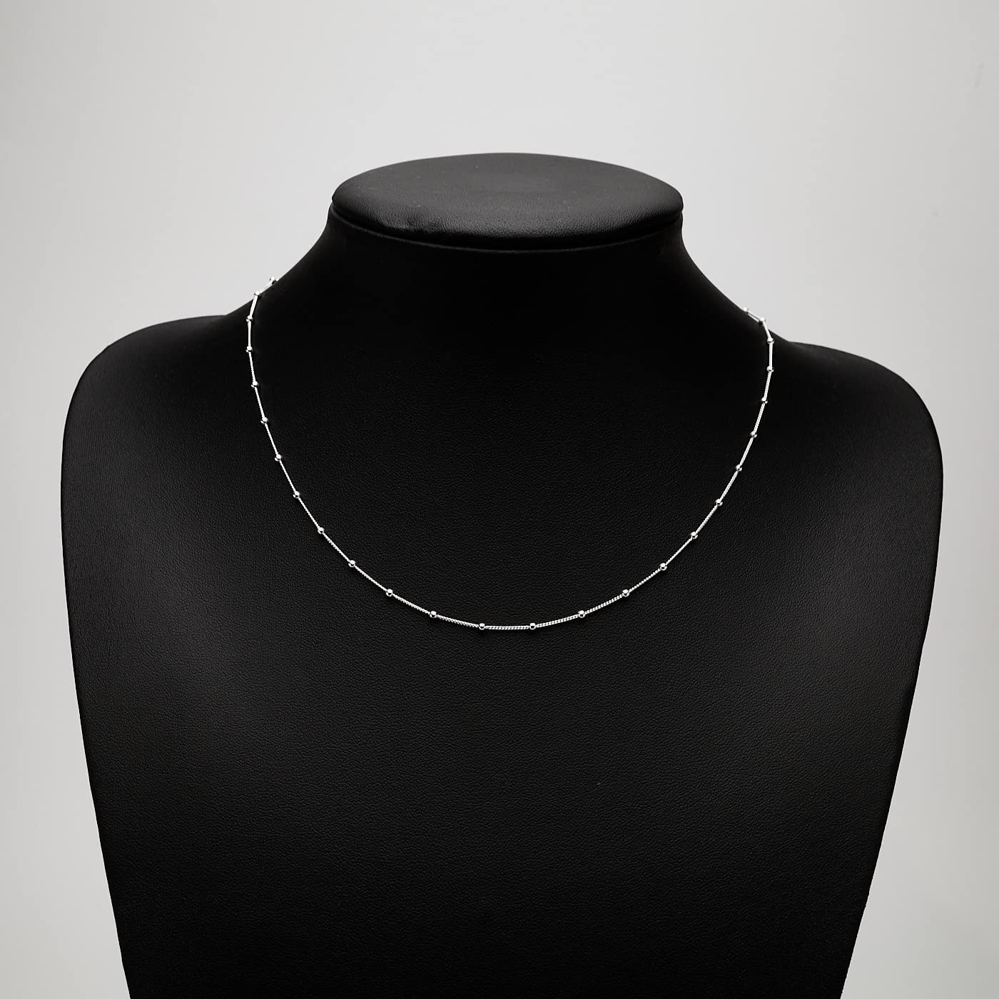 silver necklace stack layer chain