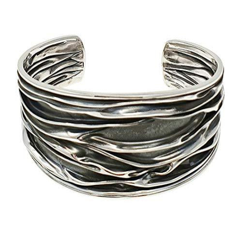 Sterling Silver Crushed Cuff Bracelet for women