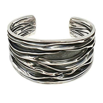 Sterling Silver Crushed Cuff Bracelet for women