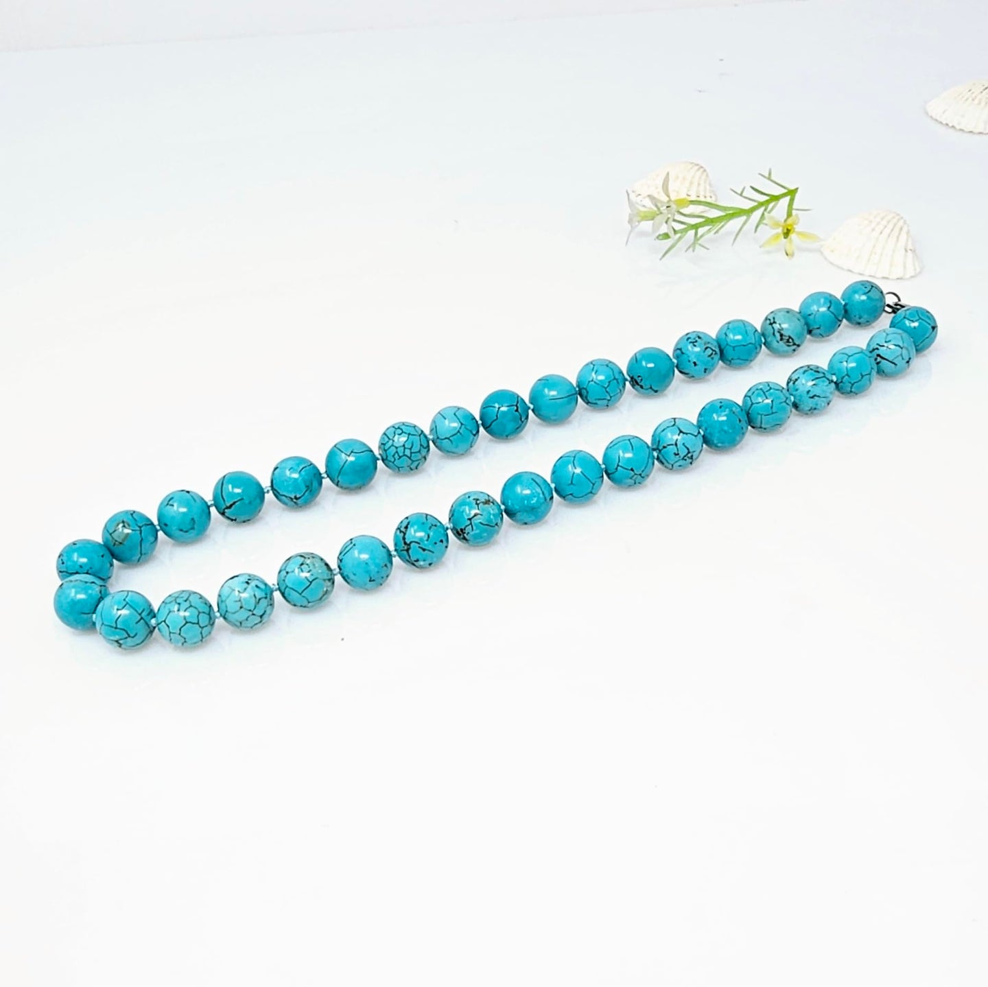 blue turquoise beaded necklace for women girls