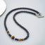 Handmade Black/Brown Tigers Eye Gemstone Necklace for men