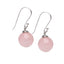 Womens Handmade Natural Pink Rose Quartz Dangle Drop Earrings