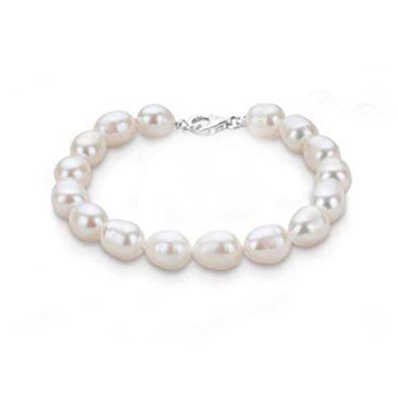 8-9mm White Rice Shape Cultured Freshwater Pearl Bracelet for Women