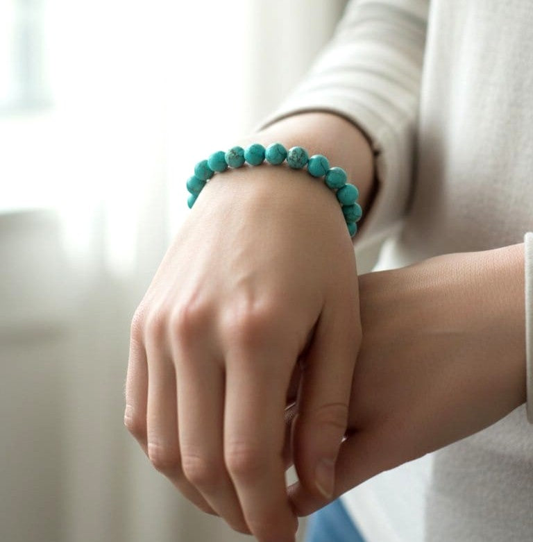 blue turquoise gemstone bracelet for women girls