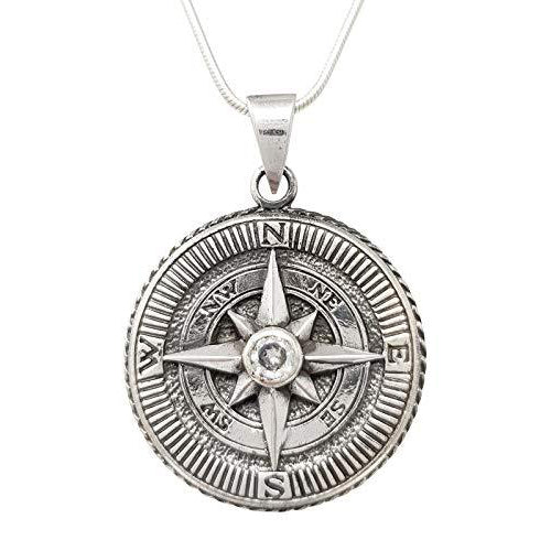 Silver Compass Pendant