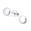 Mens Womens Silver Stud Earrings | 6mm Round Disc Silver Stud Earrings