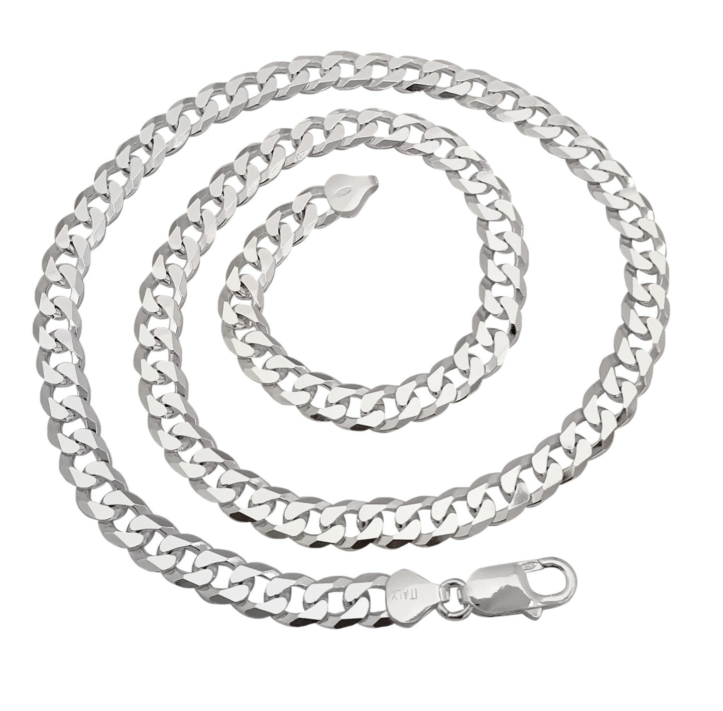 thick silver curb chain for men