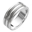 mens silver ring braided rope details