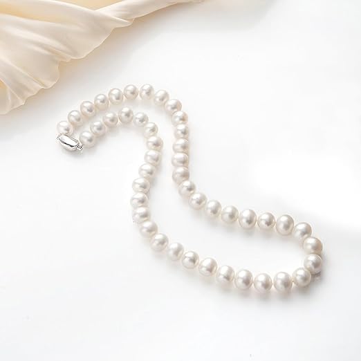 8-9mm AA Grade Hand-Knotted Freshwater Pearl Necklace for Women