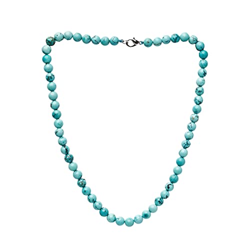 Handmade Mens Blue Turquoise Beaded Necklace