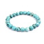 Gemstone Beaded Stretchy Bracelet for Women and Men | Womens Handmade 8mm Natural Blue Turquoise Bracelet