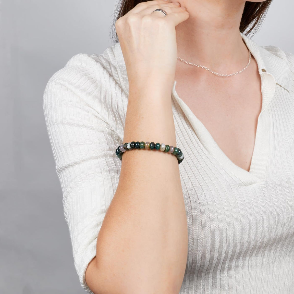 indian agate beaded bracelet