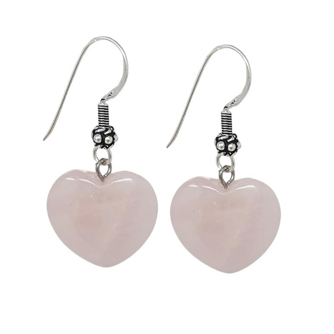 womens rose quartz dangle drop earrings
