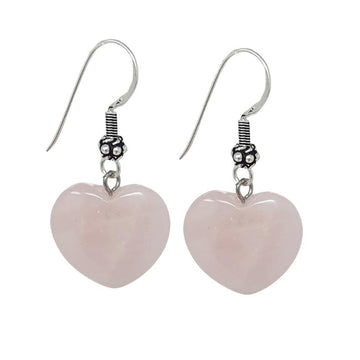 womens rose quartz dangle drop earrings