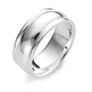plain 925 silver finger band ring for men