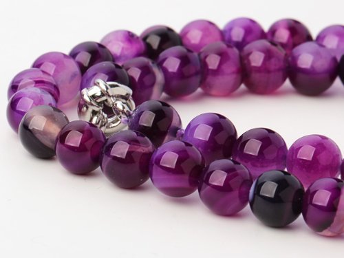 purple agate necklace bracelet set