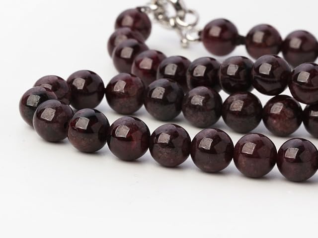 red garnet beaded necklace