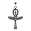 Elegant Sterling Silver Egyptian Cross with Angel Wings Pendant – A Symbol of Spirituality and Timeless Elegance