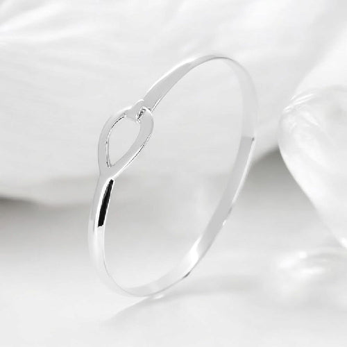 plain elegant silver bracelet for women gift for her