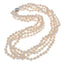 womens three strand white pearl necklace