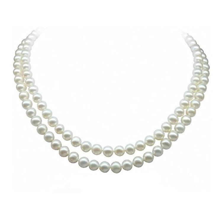 White Pearl necklace for women double strands