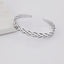 Mens Sleek Braided Silver Cuff Bangle | Unique Polished Silver Bracelet For Men