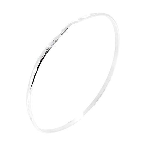 Silver Hammered Bangle Bracelet for women