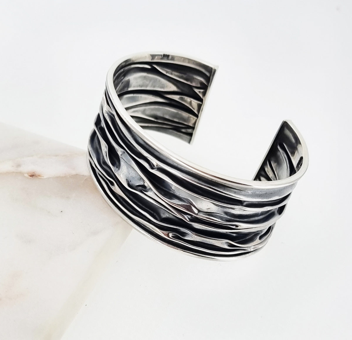 silver cuff bangle wide fashion modern