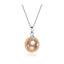 Womens Freshwater Pearl Pendant on Sterling Silver Box Chain Necklace
